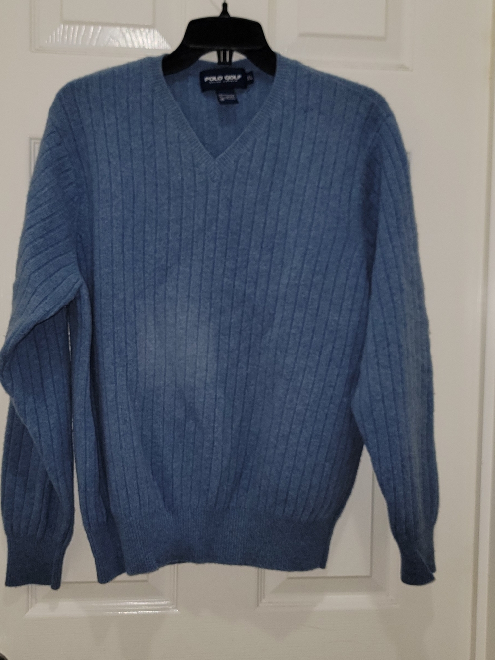 Ralph Lauren Polo Golf Men's Light Blue Ribbed V-Neck Sweater